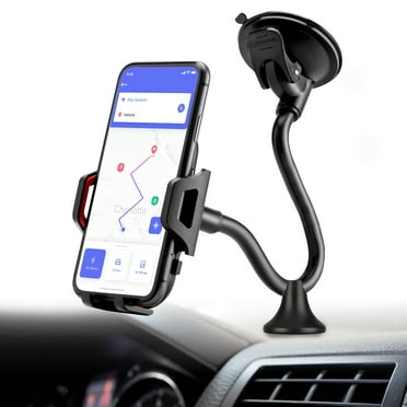 Dashboard Windshield Stand 360° Rotation Stretchable One Touch Car Phone Mount Compatible for iPhone 8 Plus X XR XS MAX 7 6s Samsung S10 S8 S9 Plus S7 Note 9 8 LG G5 G6 Nexus 5X Phone Holder for Car 